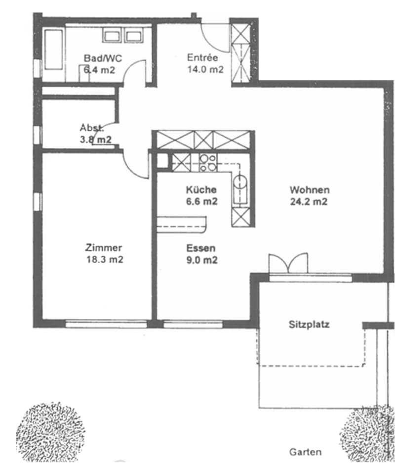 Bel appartement 2.5 pièces au rez-de-chaussée (6)