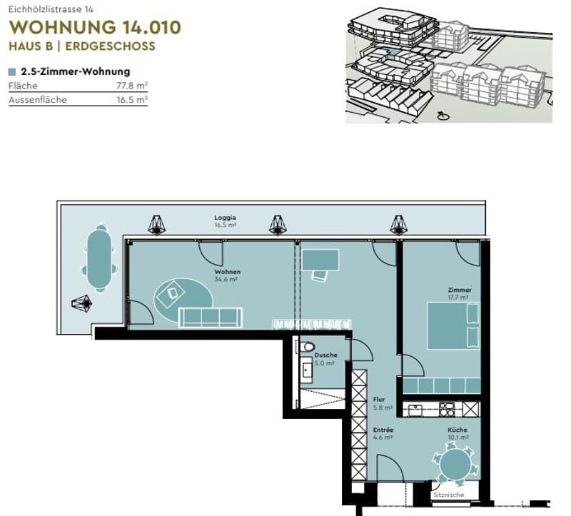 Traumwohnung gesucht? 3.5 Zimmerwohnungen im EG bis 2. OG (76 m2 - 47 m2) (2)