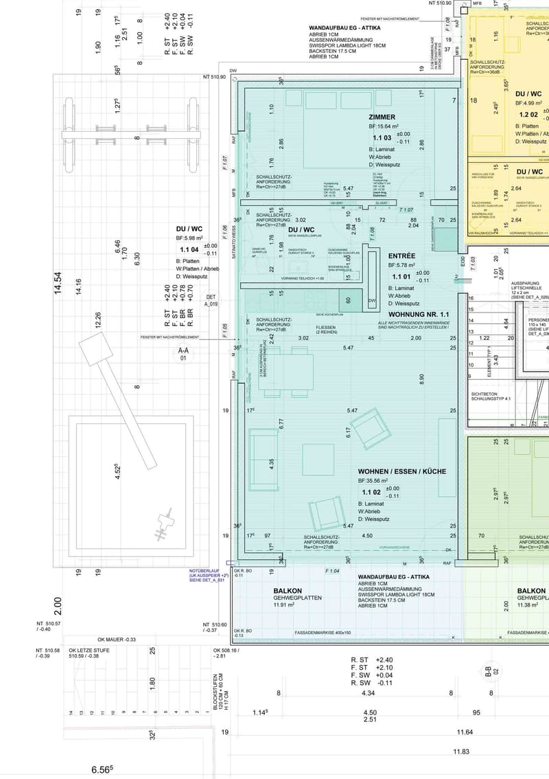 Entrance, living room, kitchen, dining area, 1 bedroom, bathroom, balcony
