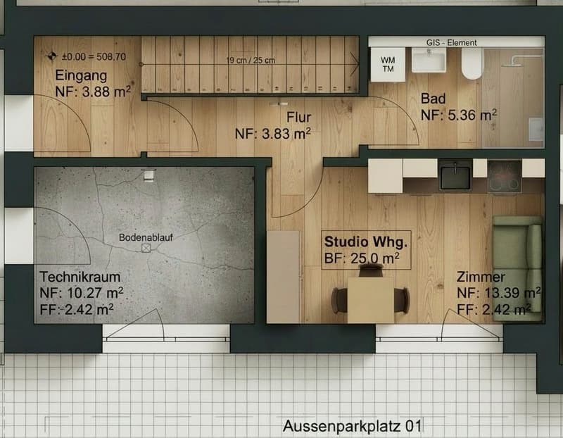 Studio moderne 1 pièce dans un immeuble neuf à Illnau-Effretikon (2)