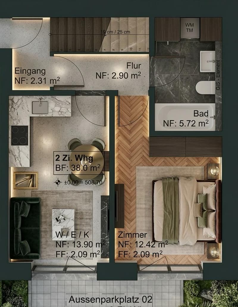 Moderne 2-Zimmer-Neubauwohnung in Illnau-Effretikon (1)