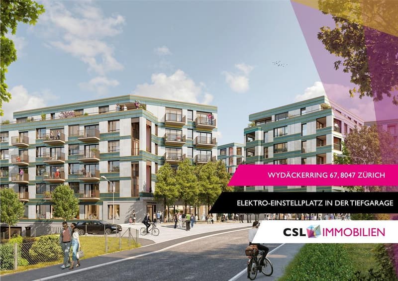 Elektro-Einstellplatz am Wydäckerring 67, 8047 Zürich zu vermieten. (1)