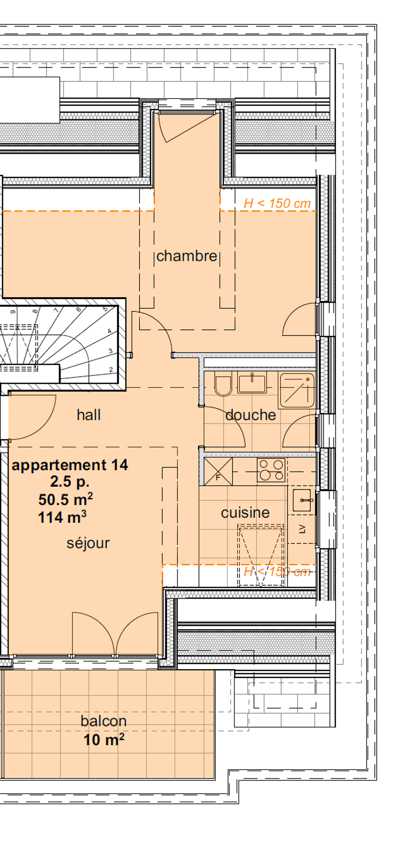 Appartements neufs de 3.5 pièces aux combles (3ème étage) - (Sud) (2)