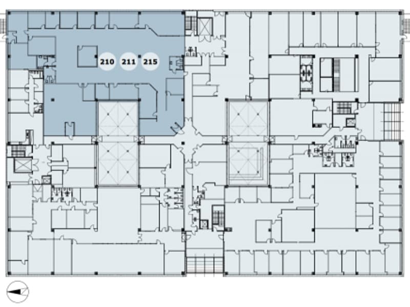 Floor plan includes rooms labeled 210, 211, 215, with balcony/terrace