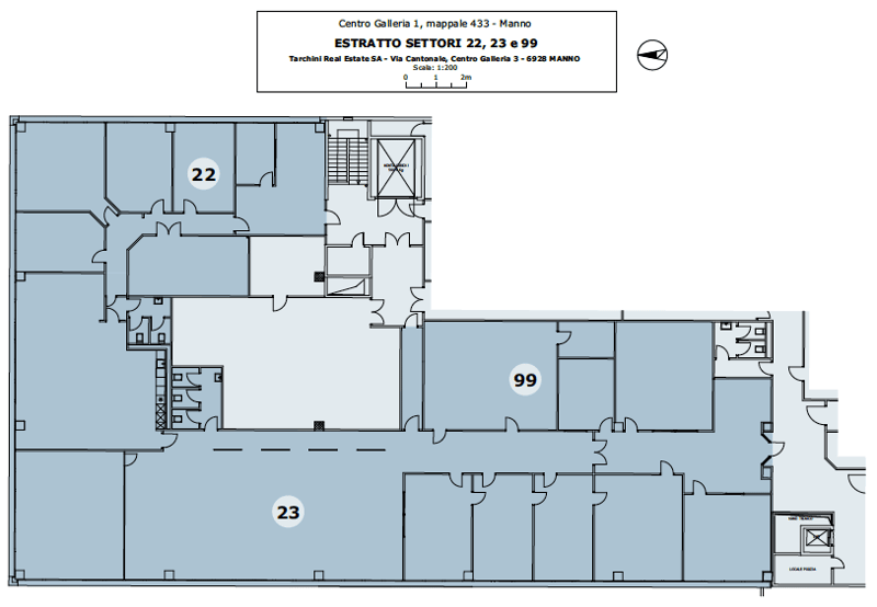 The image shows a floor plan with several rooms, including a living room (22), a bedroom (99), and a balcony.