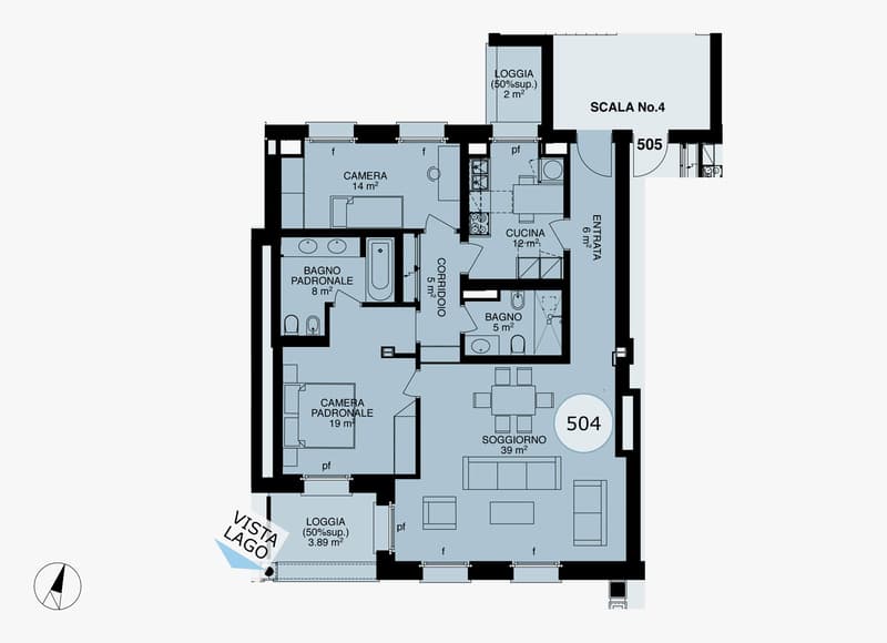 LUGANO-COLLINA D'ORO - AFFITTASI APPARTAMENTO 3.5 LOCALI CON VISTA LAGO (Rif. 504) (28)