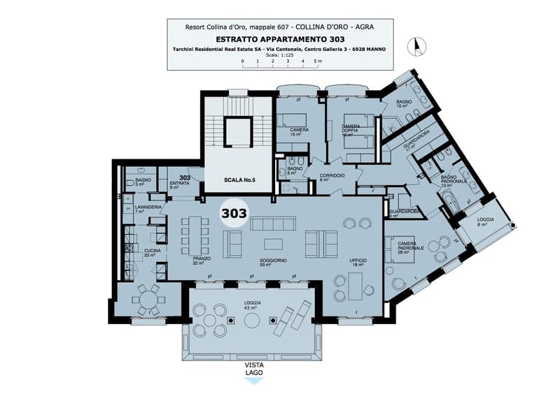 COLLINA D'ORO-AGRA - Lussuoso appartamento di 276 mq con ampia loggia e vista lago (Rif. 303) (31)