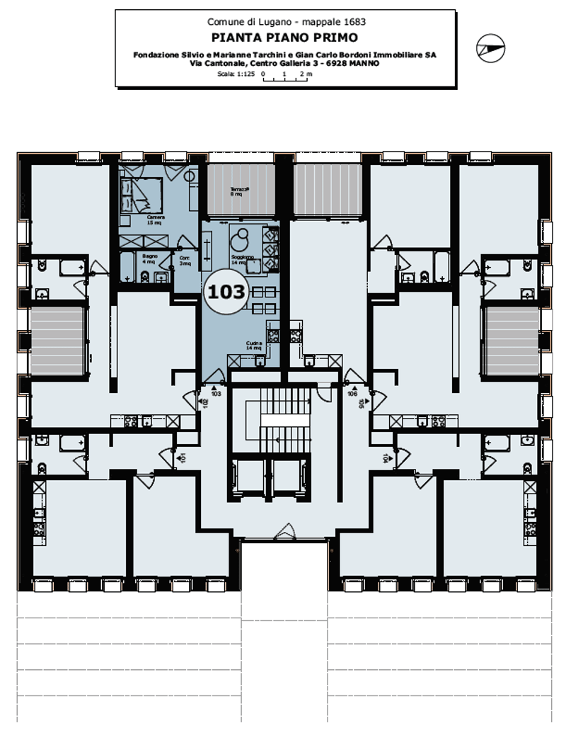 LUGANO CENTRO - AFFITTASI APPARTAMENTO ARREDATO 2.5 LOCALI CON TERRAZZO (rif. 103) (15)
