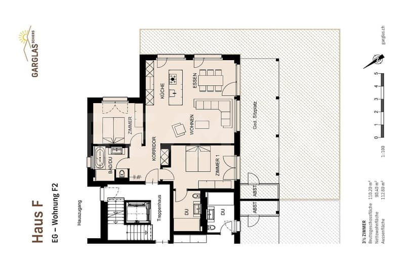 Nachhaltiges Wohnen: 3½-Zimmer-Wohnung F2 - Gartenwohnung (10)
