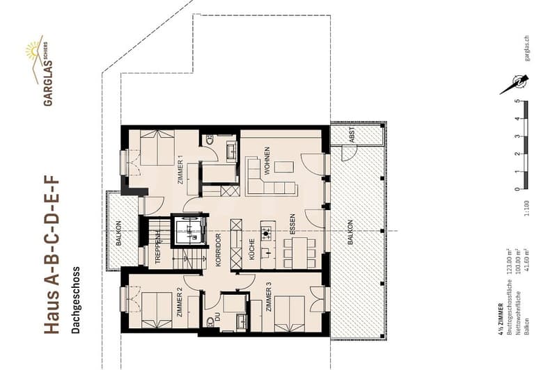 Haut confort de vie grâce à un bâtiment neuf économe en énergie : appartement de 4½ pièces en mansarde B9 au dernier étage (5)