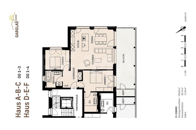 Energieeffizient wohnen Garglas.ch: 3½-Zimmer-Wohnung D6 mit Anteil an Solarkraft (11)