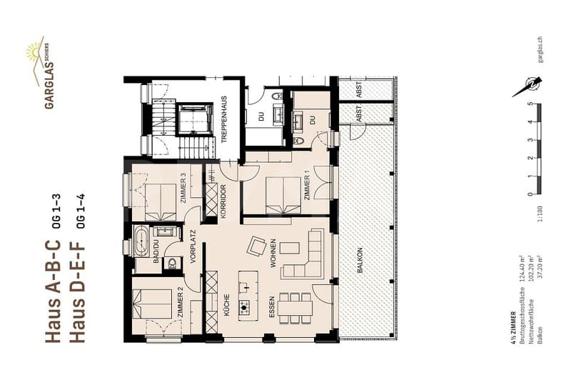 Nachhaltiges Wohnen in Schierst Garglas: 4½-Zimmer-Wohnung C5 mit Solarnutzung (8)