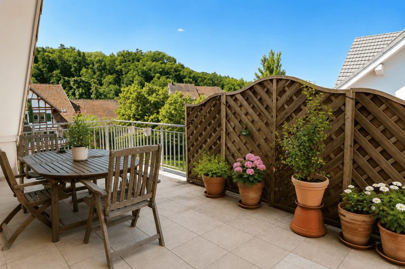 Sonniger Balkon zur Westseite