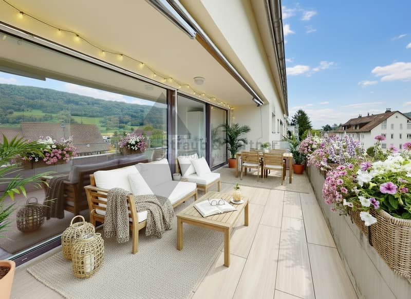 Balkon Einrichtungsbeispiel (visualisiert)