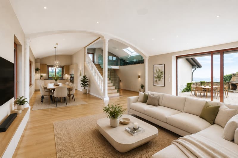 Harmony, space and nature! A unique villa in St-Blaise with a lake view (3)