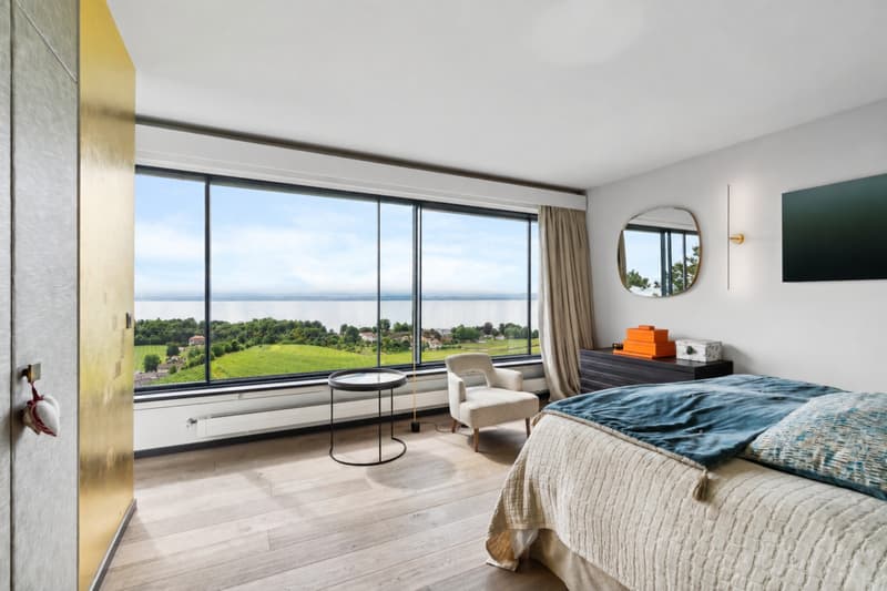 Villa contemporaine avec vue panoramique sur le lac et piscine intérie (1)