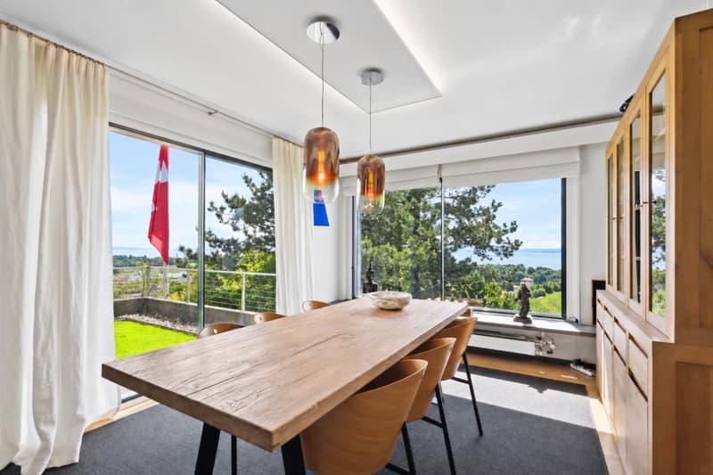 Villa contemporaine avec vue panoramique sur le lac et piscine intérie (5)