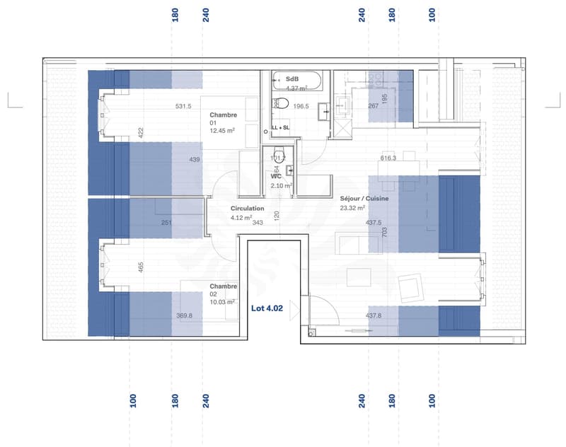 4P apartment on the 2nd floor in the promotion 11, Route des Jurêts in Choulex (2)