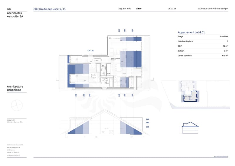3-room apartment on the 2nd floor in the promotion 11, Route des Jurêts in Choulex (10)