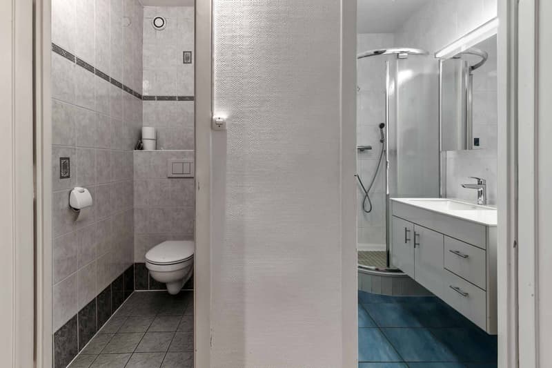 Salle de douche et toilettes séparées