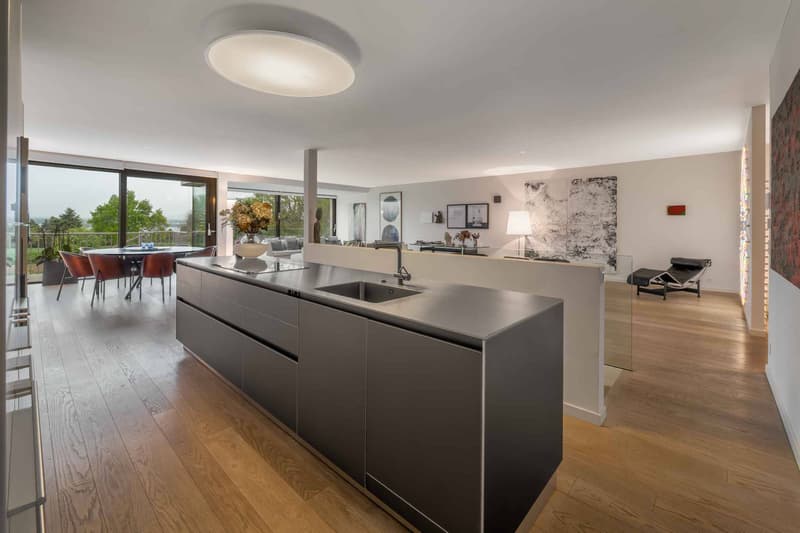 Traumhafter zeitgenössischer Duplex mit Gärten, Blick auf die Felder und den See (6)