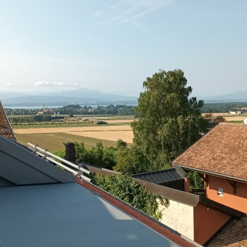 Prächtiges neues Dachgeschoss von 4.5 Zimmern mit Blick auf den See am Horizont (1)