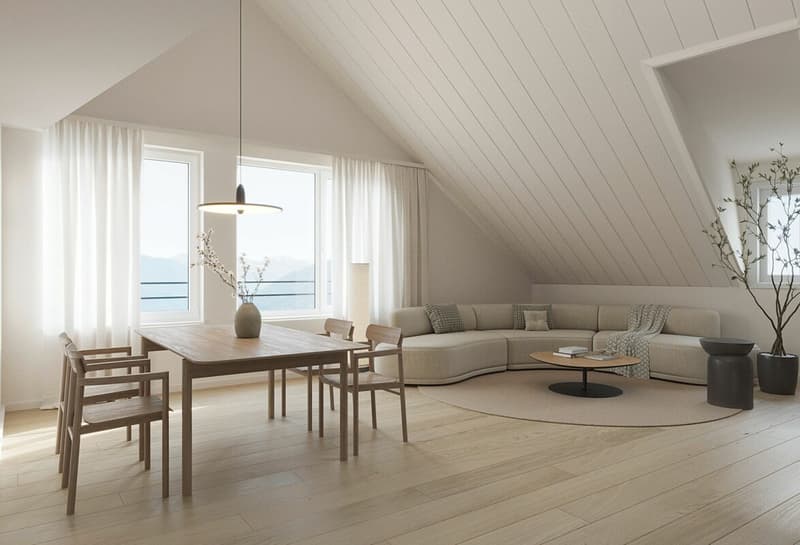 Grand appartement mansardé de 2.5 pièces au coeur de Moiry (7)