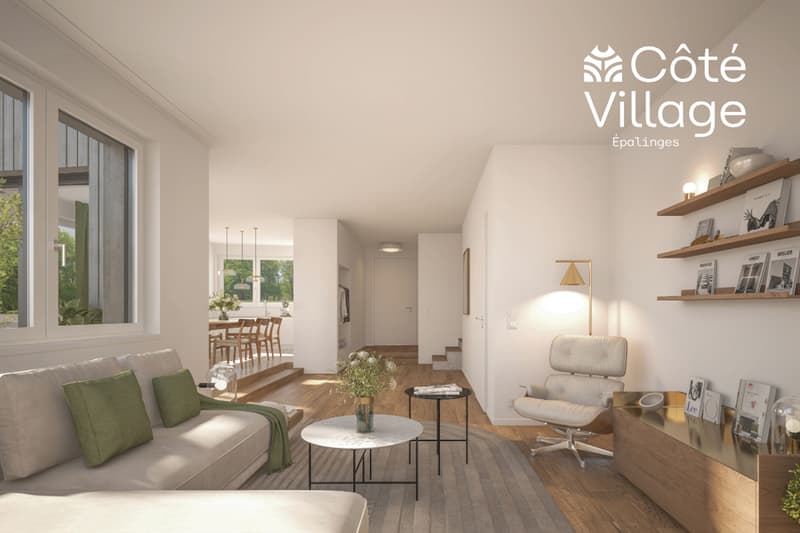 Côté village - Villa A2 - Villa mitoyenne neuve de 5.5 pièces (3)