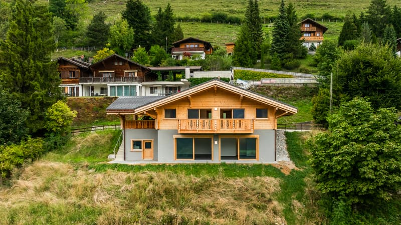 Neues Chalet mit hohem Standard und 3½ Zimmern, mit atemberaubendem Blick (1)