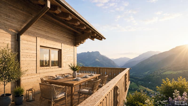 Opportunité exclusive : chalet neuf en madrier avec vue dégagée (1)