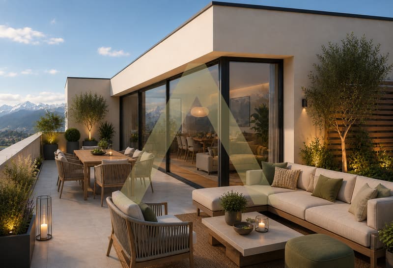 Nouvel appartement contemporain en attique sur plan (5)