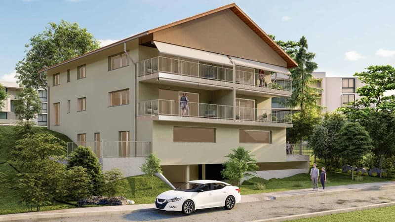 Appartement neuf de 5.5 pièces avec terrasse, jardin et balcon à vendre à Fétigny (1)