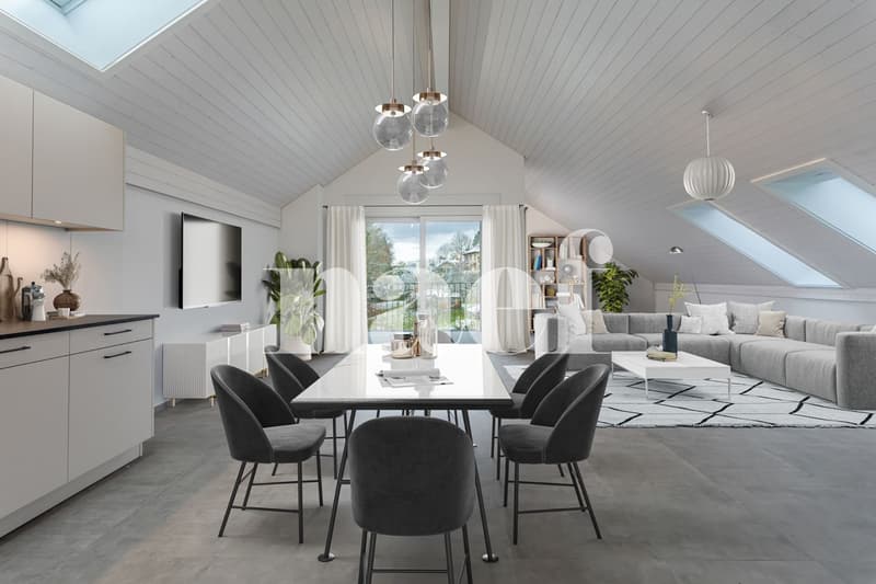 Magnifico appartamento di 5.5 locali in mansarda con loggia in vendita a St-Aubin (1)