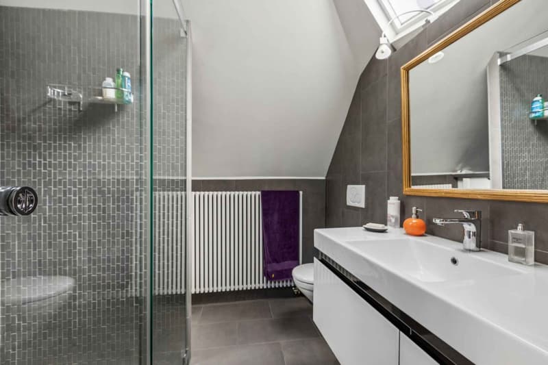 La salle de douche avec toilette de la mezzanine