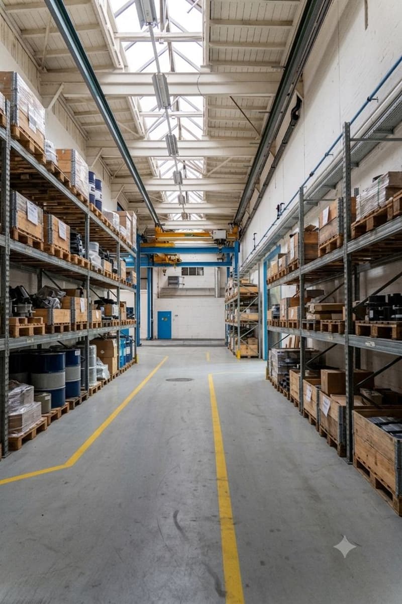 Hohe Lager-/Gewerbehalle mit ebenerdigem Zugang - 550 m² (1)