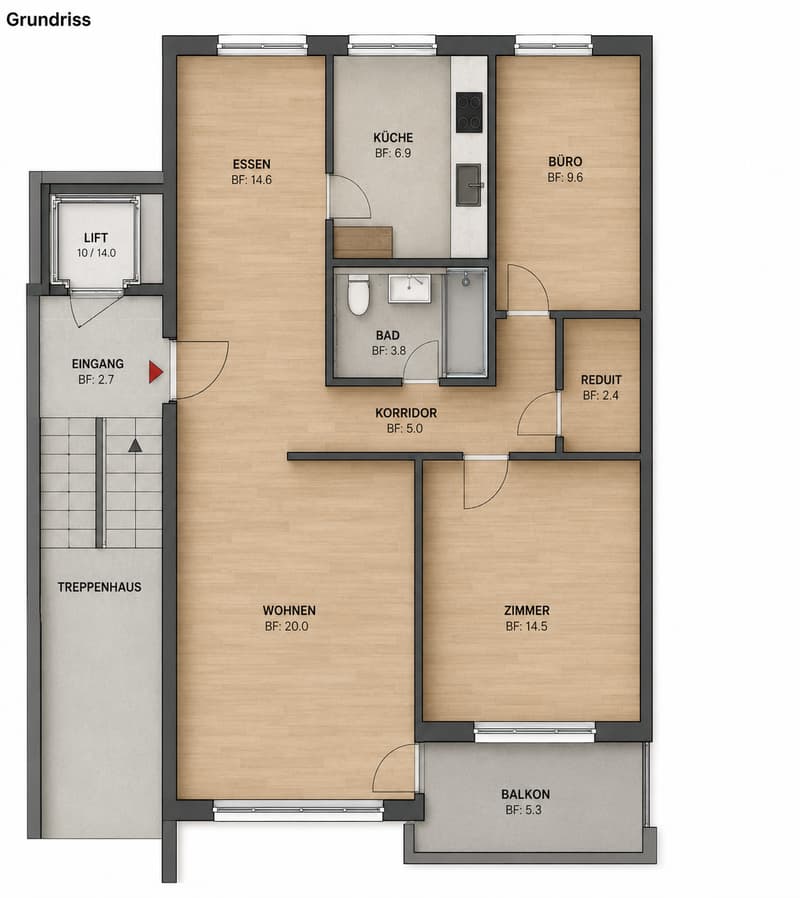 Appartement 3.5 pièces avec balcon dans un endroit verdoyant et calme à Zofingen (14)