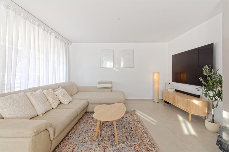 Wohnzimmer mit Cheminée