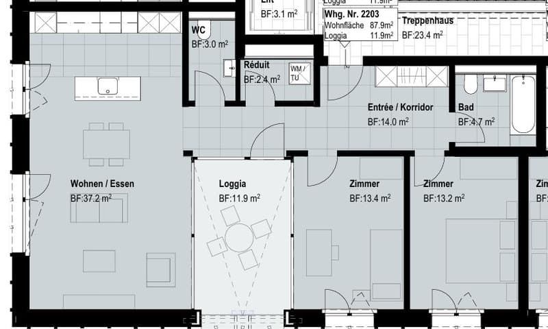 Moderne 3.5-Zimmer-Wohnung mit heller Loggia (10)