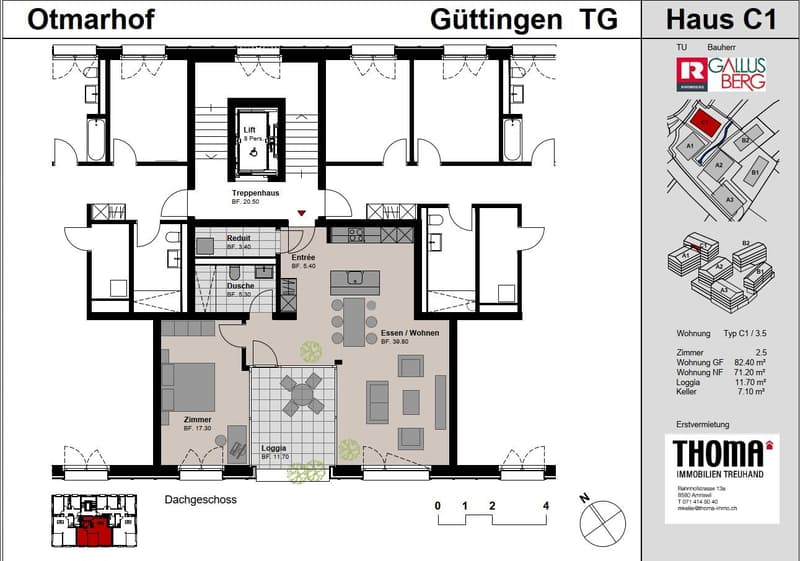 2.5 Zimmer-Dachwohnung mit Loggia und hohen Räumen (9)