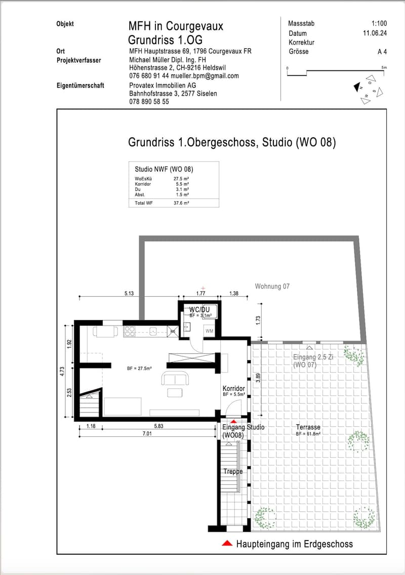 Neue 2.5 Zimmer-Wohnung mit grosser Terrasse bei Murten (2)