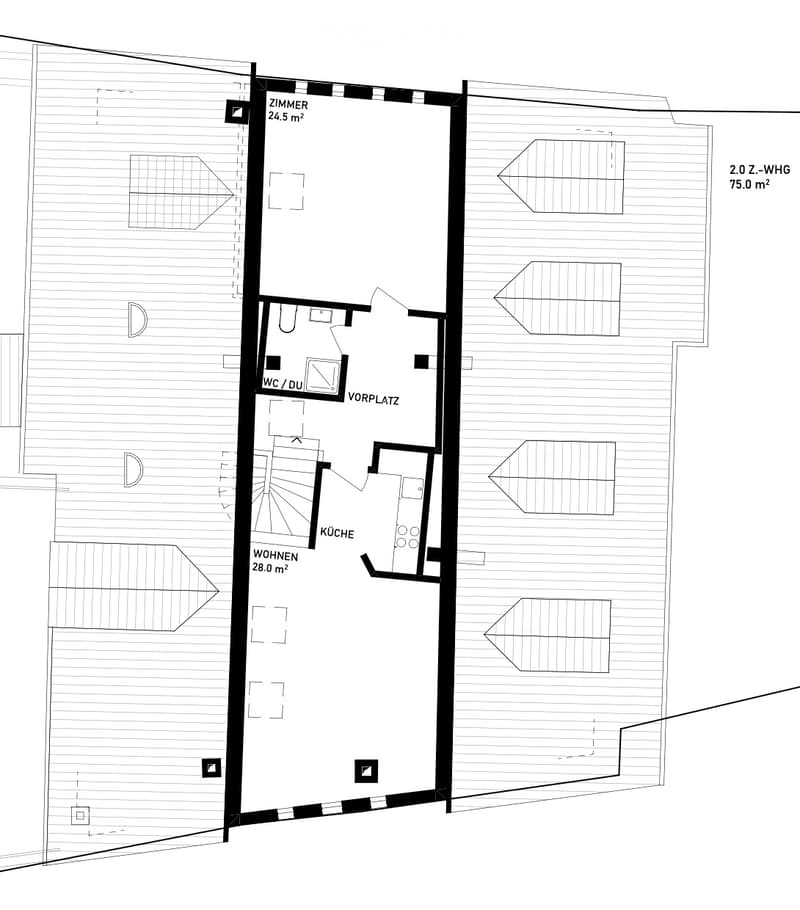 Charmant appartement 2.0 pièces en mansarde dans le centre du village de Frenkendorf (5)