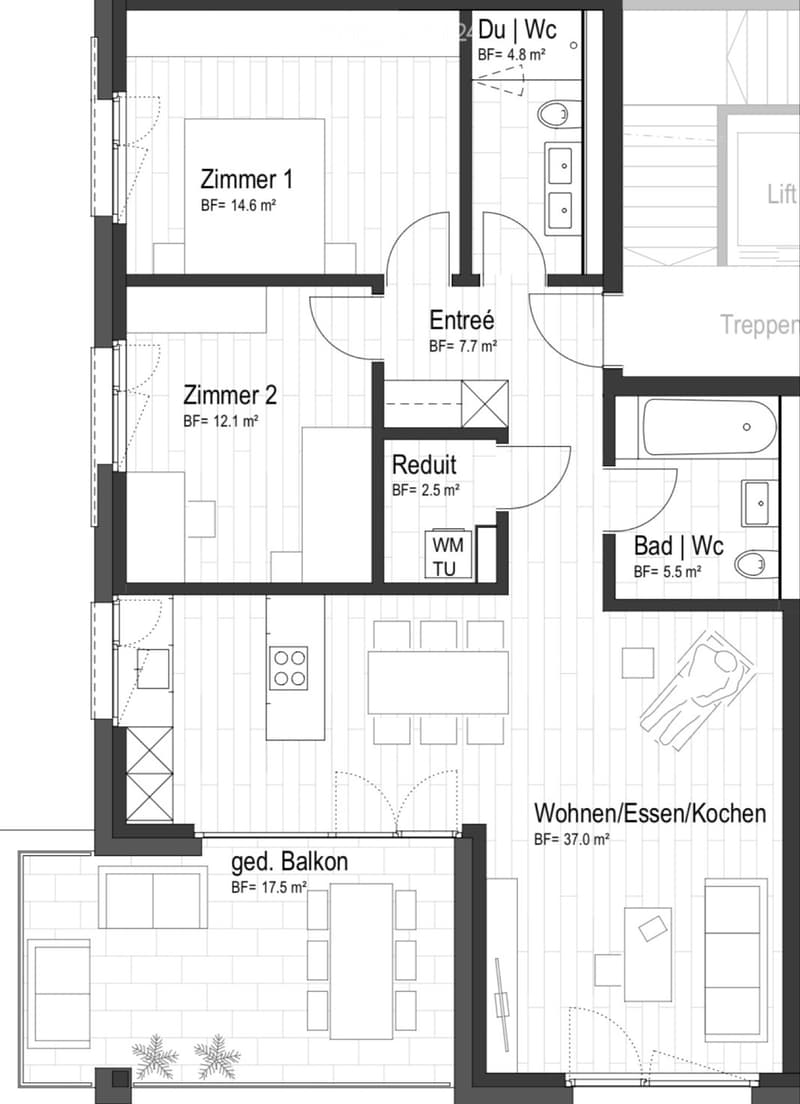 3.5 Room New-Build Apartment with a View - Turbenthal (5)