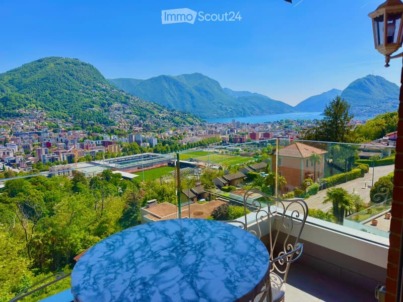 Wohnung mit Möbeln Porza mit Seeblick (1)