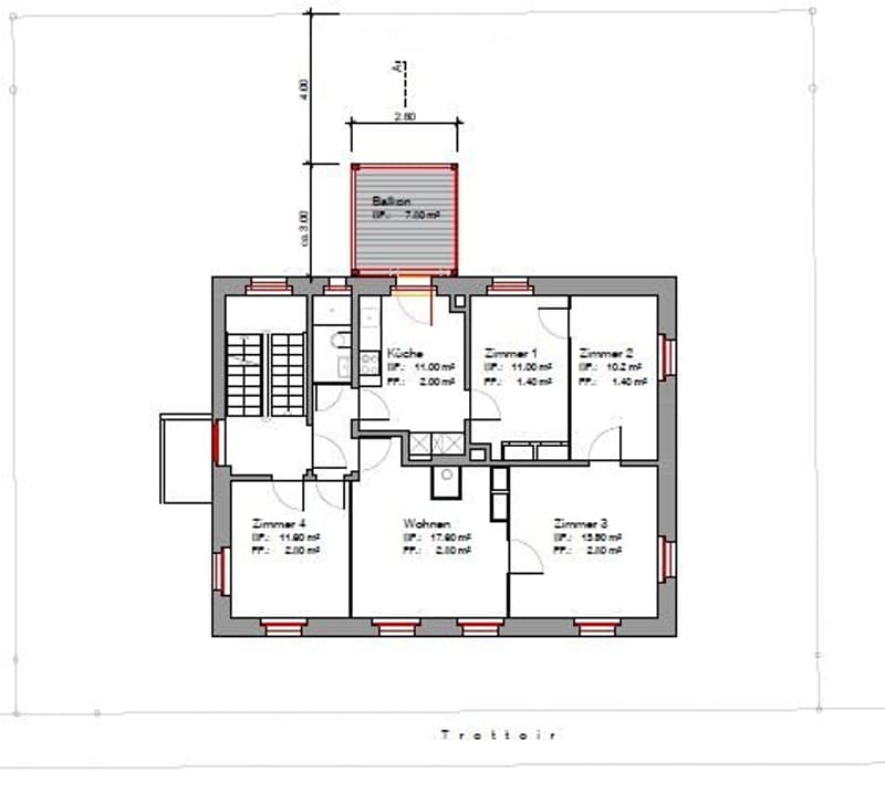 Appartement de 5,5 pièces dans un immeuble ancien avec grand balcon (9m2) à louer (5)