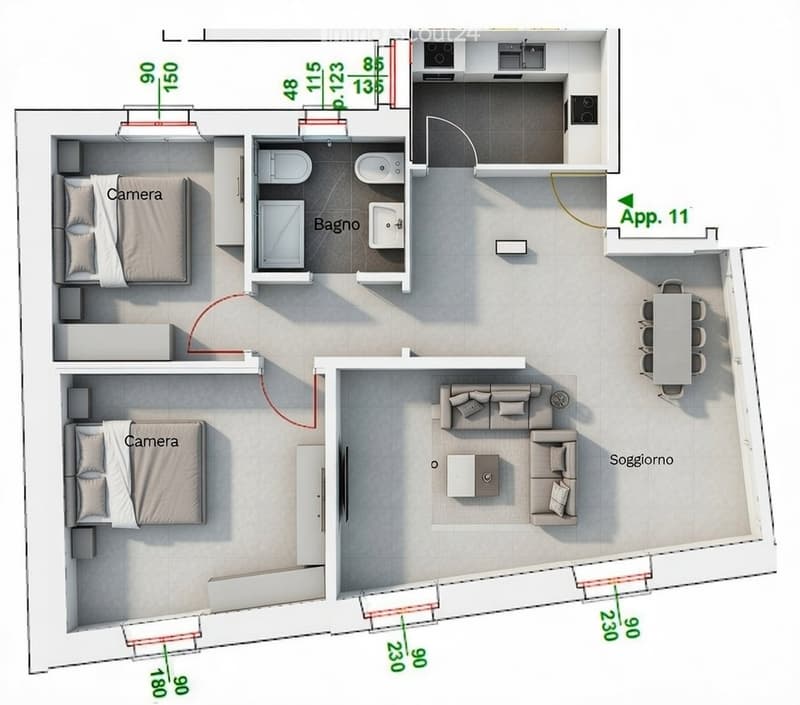 3.5 rooms renovated - 1st floor - Elevator (4)