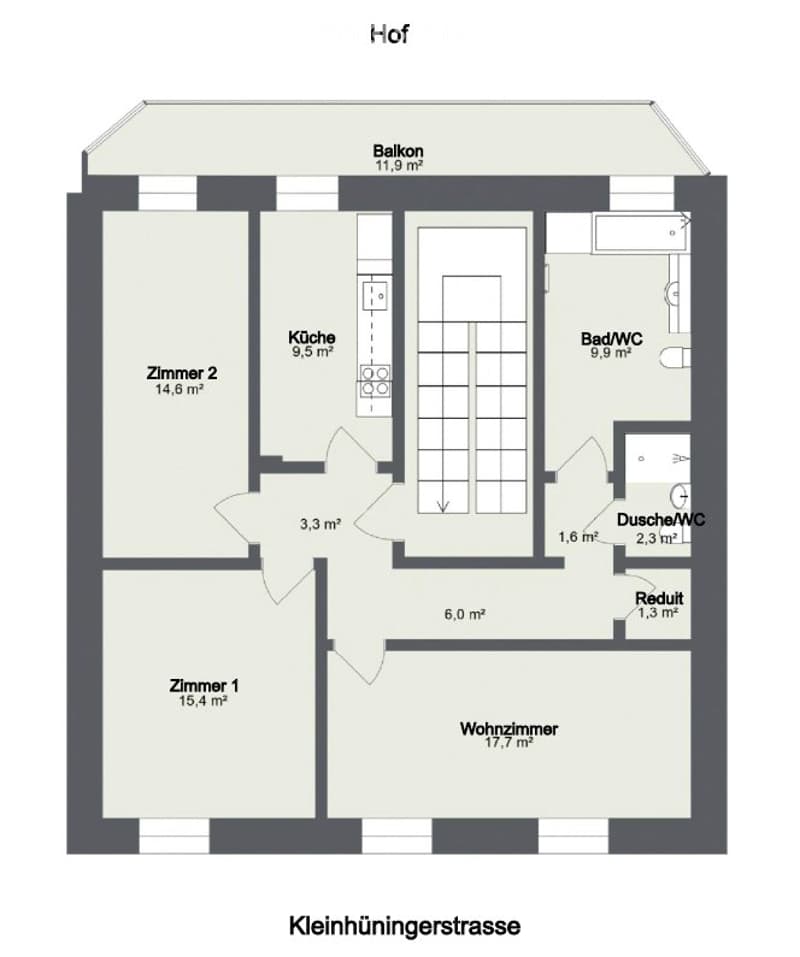 3-room apartment with balcony & 2 bathrooms in Klybeck (5)