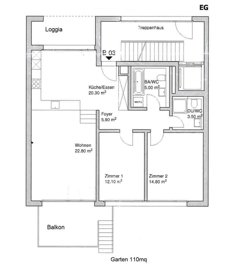 Moderne 3.5-Zimmer-Wohnung mit Garten - Bezug ab 1.August 26 (2)