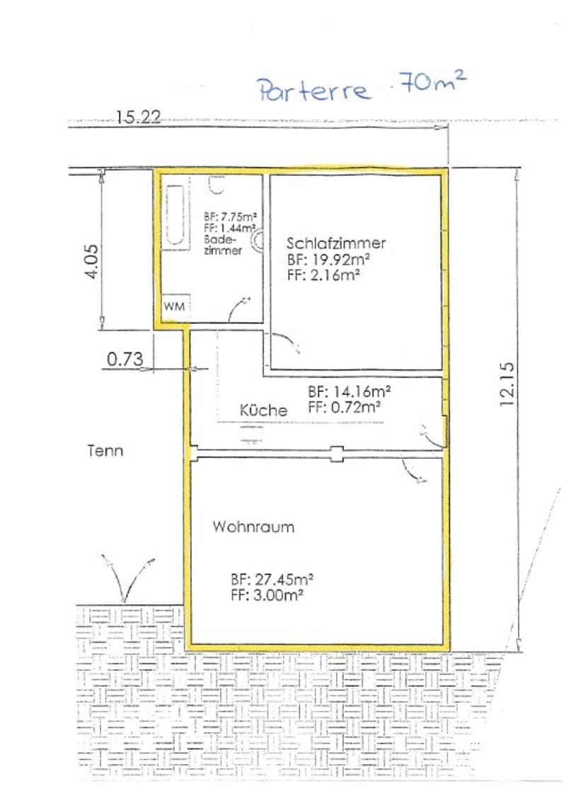 Appartamento di 2 camere al piano terra con 70m² (5)