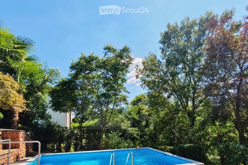 2 pièces avec Jardin et Piscine dans le verdoyant Purasca/Caslano (1)