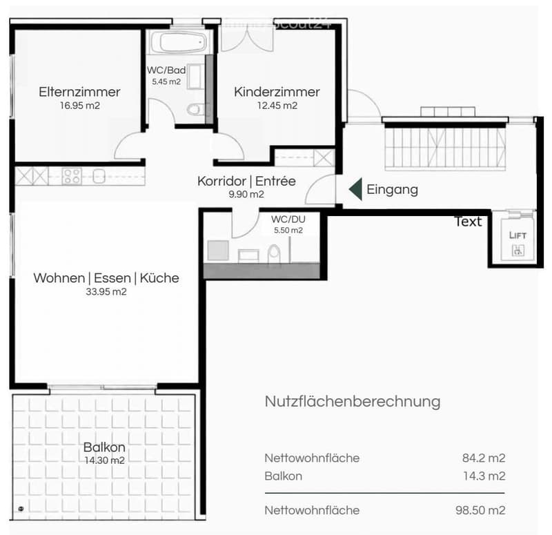 Nuovo appartamento moderno 3.5 locali con balcone (5)